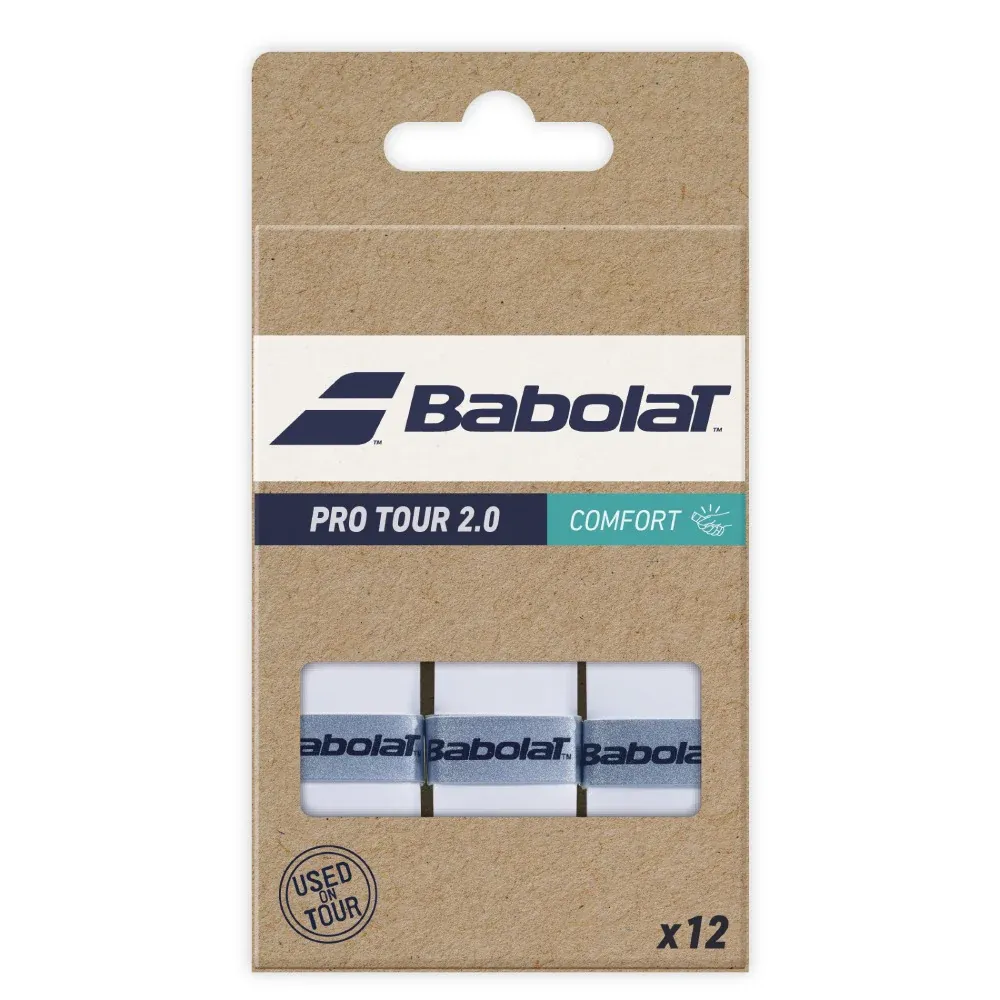 Babolat Pro Tour 2.0 Overgrip 12 Pack (White)