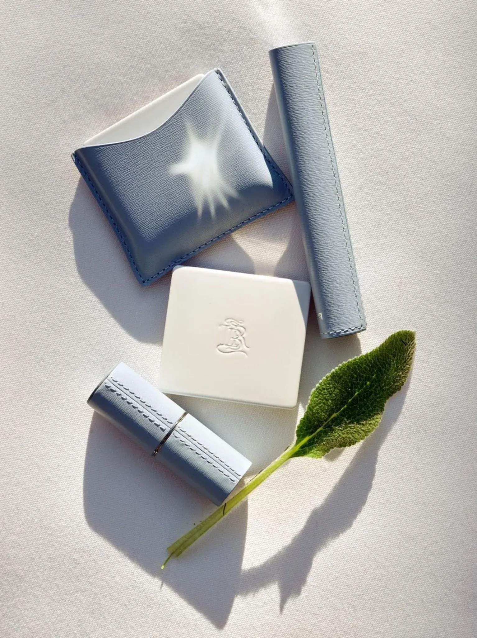 Blue Leather Compact Case - Image 3